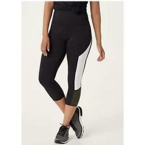 C-103 MIND BODY LOVE by Peace Love World Cropped Color Blocked Legging Black XS